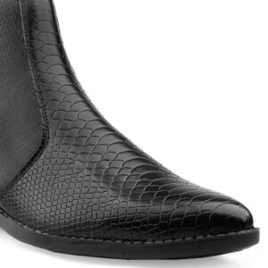 Snake-Print Zip Boot, Black